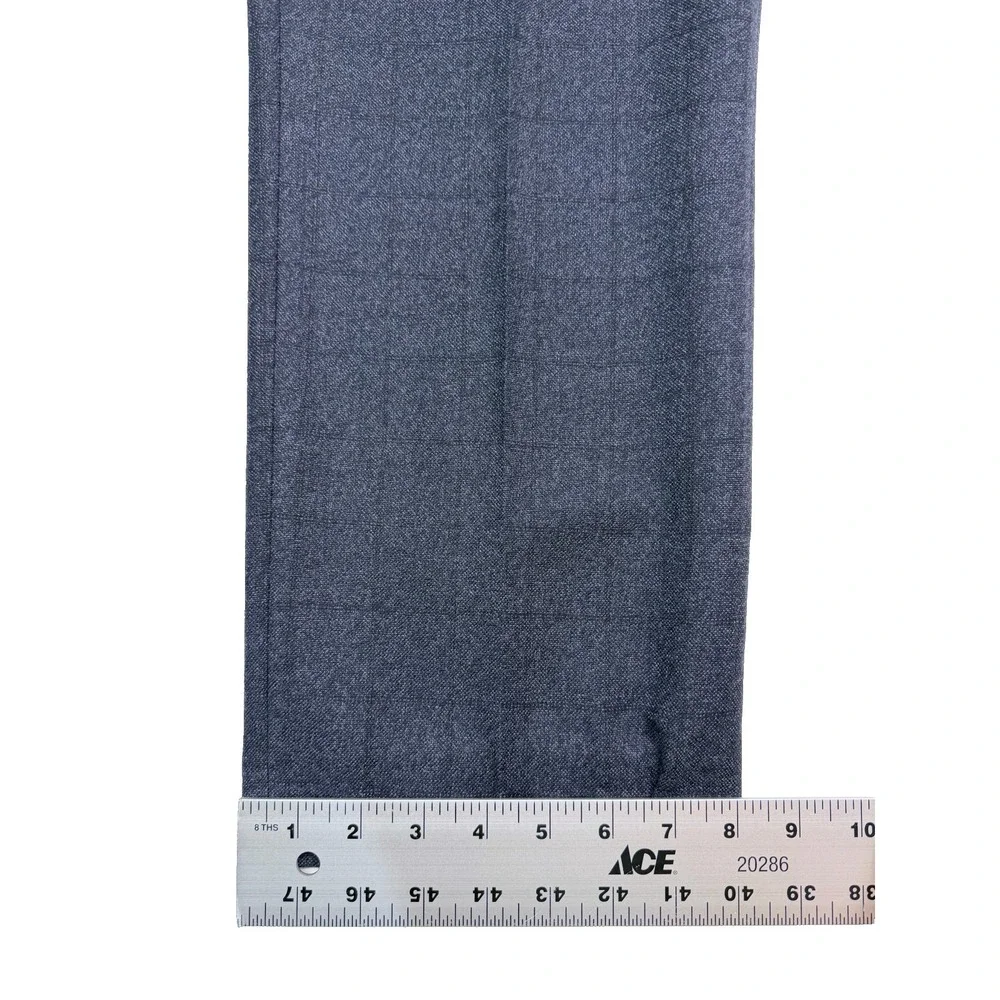 Banana Republic 34x29 Charcoal Brown Windowpane Flannel‎ Wool Pants Marzotto